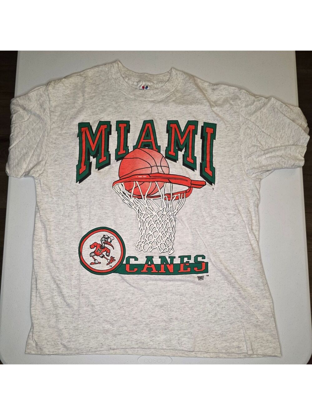 90s NCAA Miami Hurricanes Basketball Single Stitch Tee